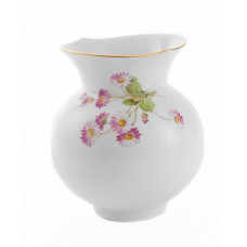 Vase, Blütenpracht, bunt, Goldrand, H 13,5 cm