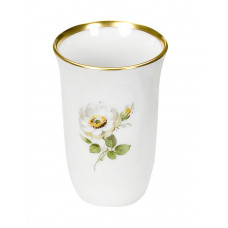 Becher, Blumenmalerei Motiv Teerose, weiß, Club 