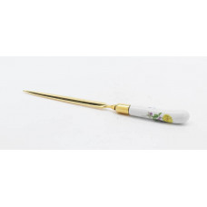 Brieföffner, Blume 2 mitte, bunt, weißer Rand,