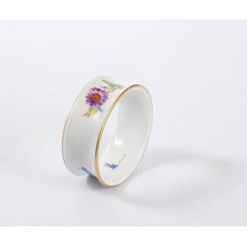 Serviettenring, Blume 2 mitte, bunt, Goldrand, ø 6 cm