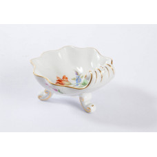 Salzgef&auml;&szlig;, Blume 2 mitte, bunt, Goldrand, 10x9 cm