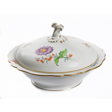 Sch&uuml;ssel m.D., Blume 2 mitte, bunt, Goldrand, V 1,00 l