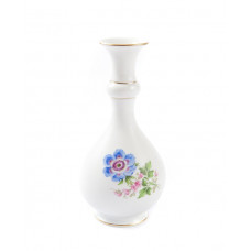 Vase, Blume 2 mitte, bunt, Goldrand, H 16 cm