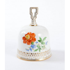 Tischglocke, Blume 2 mitte, bunt, Goldrand, 10 cm