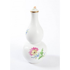 Flakon, Blume 2 mitte, bunt, Goldrand, 21 cm