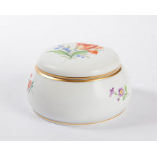 Dose, Blume 2 mitte, bunt, Goldrand, 10 cm