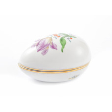 Dose, Blume 2 mitte, bunt, Goldrand, H 7 cm