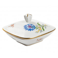 Dose, Blume 2 mitte, bunt, Goldrand, 5,3 cm