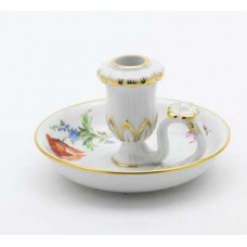 Leuchter, Blume 2 mitte, bunt, Goldrand, H 7 cm