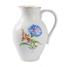 Krug, Blume 2 mitte, bunt, Goldrand, 0,8 l