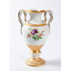 Vase, Blume 2 mitte, bunt, Goldbronze, H 23 cm