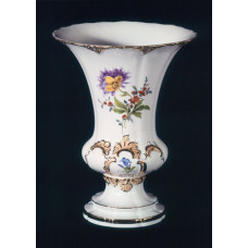 Vase, Blume 2 mitte, bunt, Goldbronze, H 18,5 cm