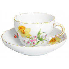 Kaffeetasse m.U., Vintage Blume 2, Narzisse, Form 