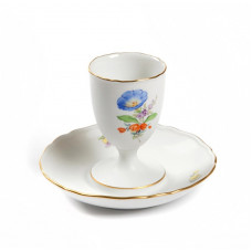 Eierbecher, Blume 3 mitte, bunt, Goldrand, H 8,5 cm