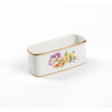 Serviettenring, Blume 3 mitte, bunt, Goldrand, 5,6 cm