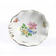 Salzgef&auml;&szlig;, Blume 3 mitte, bunt, Goldrand, L 9,5 cm