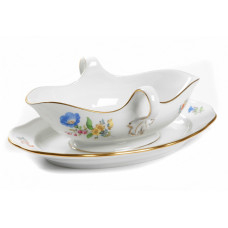 Sauciere, Blume 3 mitte, bunt, Goldrand, V 0,25 l