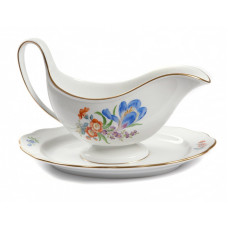 Sauciere, Blume 3 mitte, bunt, Goldrand, V 0,30 l