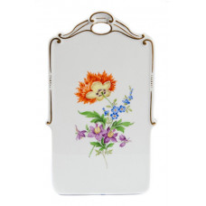 Brotbrett, Blume 3 mitte, bunt, Goldrand, L 20 cm