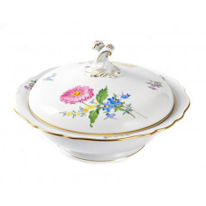 Sch&uuml;ssel m.D., Blume 3 mitte, bunt, Goldrand, V 1,00 l