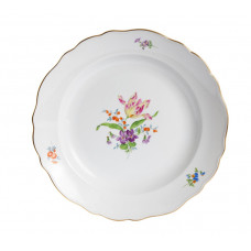 Sch&uuml;ssel, Blume 3 mitte, bunt, Goldrand, &oslash; 35 cm