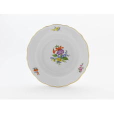 Suppenteller, Blume 3 mitte, bunt, Goldrand, ø 24 cm