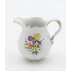 Milchkännchen, Blume 3 mitte, bunt, Goldrand, V 0,08 l