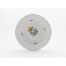 Suppenteller, Blume 3 mitte, bunt, Goldrand, 24 cm