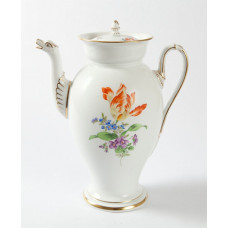 Kaffeekanne, Blume 3 mitte, bunt, Goldrand, 1 l