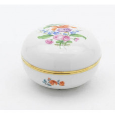 Dose, Blume 3 mitte, bunt, Goldrand, ø 7,5 cm