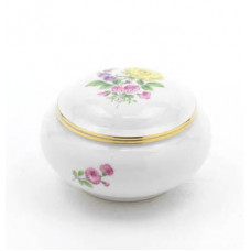 Dose, Blume 3 mitte, bunt, Goldrand, 8 cm