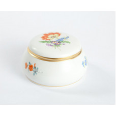 Dose, Blume 3 mitte, bunt, Goldrand, 10 cm