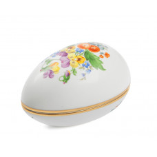 Dose, Blume 3 mitte, bunt, Goldrand, 9,5x7 cm