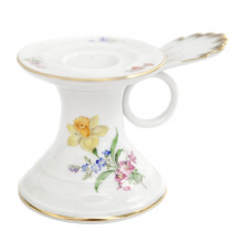 Leuchter, Blume 3 mitte, bunt, Goldrand, H 7 cm