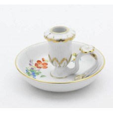 Leuchter, Blume 3 mitte, bunt, Goldrand, H 7 cm