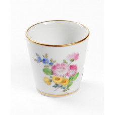 Becher, Blume 3 mitte, bunt, Goldrand, 0,02 l