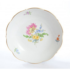 Sch&auml;lchen zu 00586, Blume 3 mitte, bunt, Konfektsch&auml;lchen, Goldrand, 18 cm