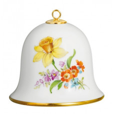 Miniatur-Glocke, Vintage Blume 3, Narzisse, H 5 cm