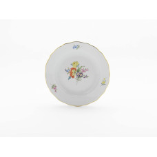 Teller, Bukett mitte, bunt, Goldrand, ø 20 cm