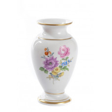 Vase, Bukett mitte, bunt, Goldrand, H 11 cm