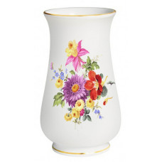 Vase, Bukett mitte, bunt, Goldrand, H 10 cm