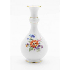 Vase, Bukett mitte, bunt, Goldrand, H 16 cm