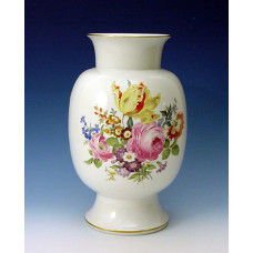 Vase, Bukett mitte, bunt, Goldrand, H 35,5 cm