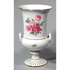 Vase, Bukett mitte, bunt, Goldrand, H 23 cm