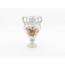 Vase, Bukett mitte, bunt, Gold angespitzt, H 26 cm