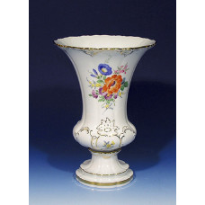 Vase, Bukett mitte, bunt, Gold angespitzt, H 25 cm