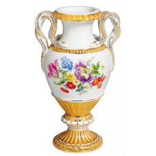 Vase, Bukett mitte, bunt, Goldbronze, H 25,5 cm