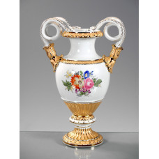 Vase, Bukett mitte, bunt, Goldbronze, H 29,5 cm