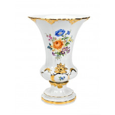 Vase, Bukett mitte, bunt, Goldbronze, H 25 cm