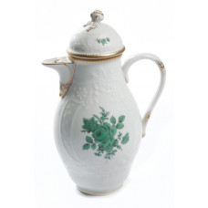 Mokkakanne, Bukett mitte, kupfergrün, Goldzahnkante, Goldrand, V 0,65 l